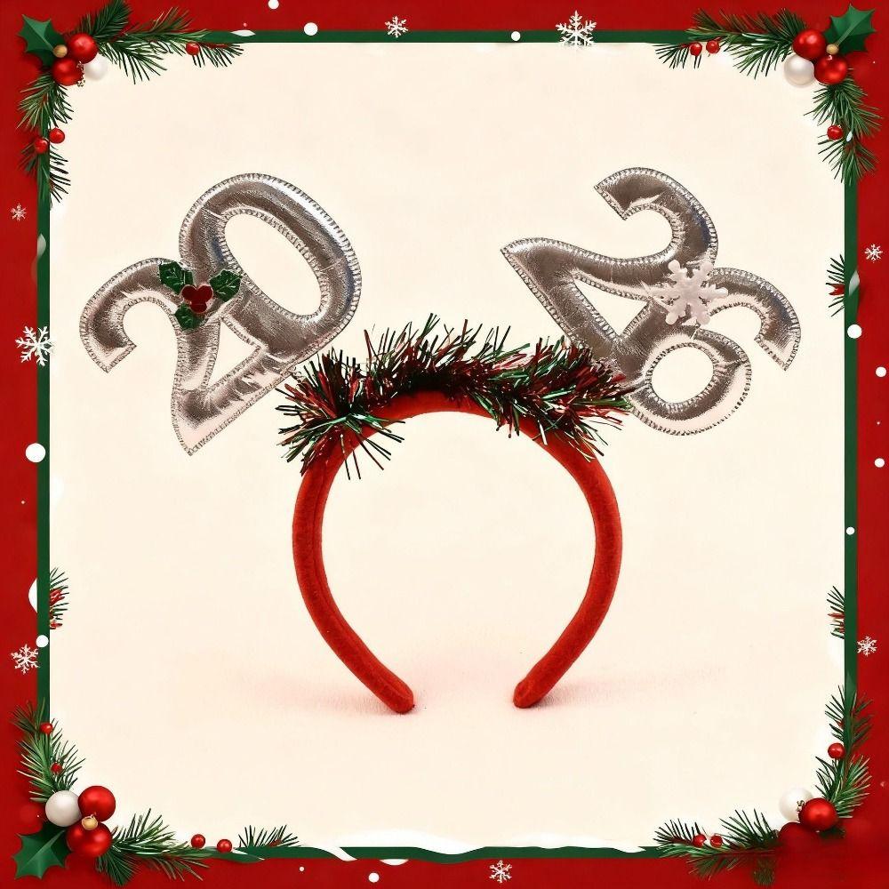Sequin 2026 New Year Headbands Colorful Number Glitter Headwear Comfortable Star New Year Hair Hoop Carnival Events