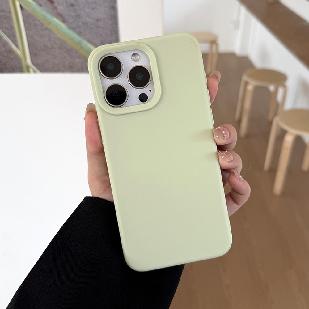 Applicable To Apple 17 Simple Solid Color Skin Feeling Mobile Phone Case Iphone15pro Silicone Anti-drop 13 All-inclusive Protective Case