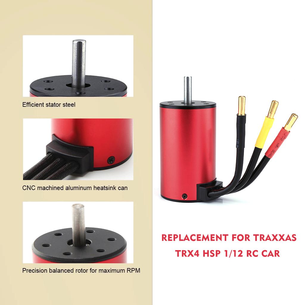 S2845 4400KV Brushless Motor Waterproof Motor Replacement for Traxxas Trx4 HSP 1 12 RC Car