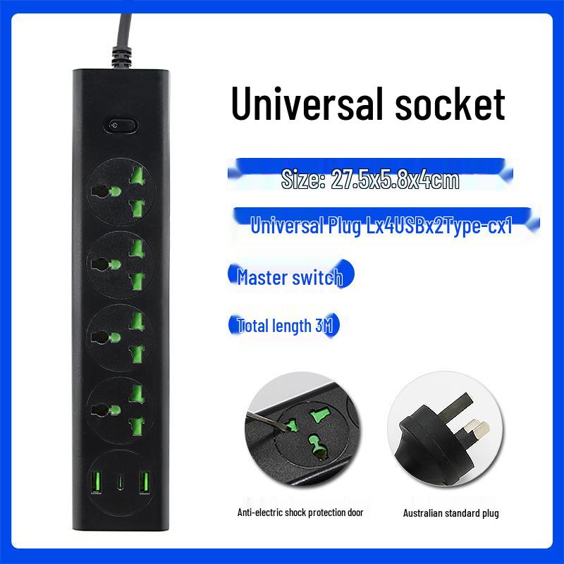 Universelle Europäische Steckdosenleiste mit USB, Britischer & Deutscher Standard, Intelligente Kleine Südafrikanische Steckdose