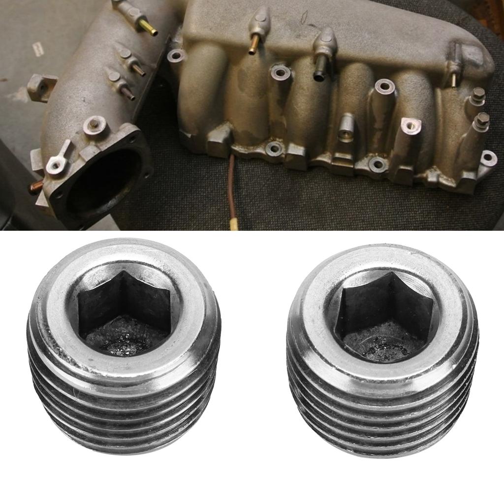 2PCS 1 4in NPT Pipe Plug Male Thread Fitting Stainless Steel Internal Hex Thread Plug Universal