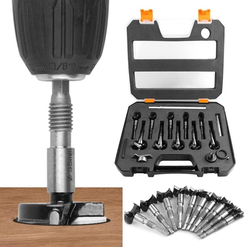 10Pcs Carbide Woodworking Drill Bits Set Thread Drilling Cutting Tool Extension Bar Woodworking Limiter Woodworking Drill Bit