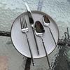Elegant 304 Stainless Steel European Cutlery Set: Thickened Steak Knife, Fork, and Spoon for Hotel, Restaurant, or Home Use.