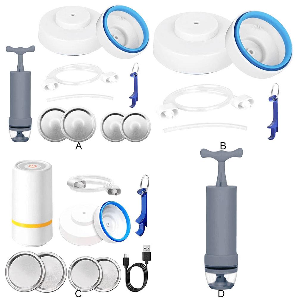 Elektrisk Mason Jar Vakuumforsegler for Matoppbevaring BPA-fri Matoppbevaring Vakuumforsegler Luktfri Tilbehørspakke for Krukke med Bred Munn
