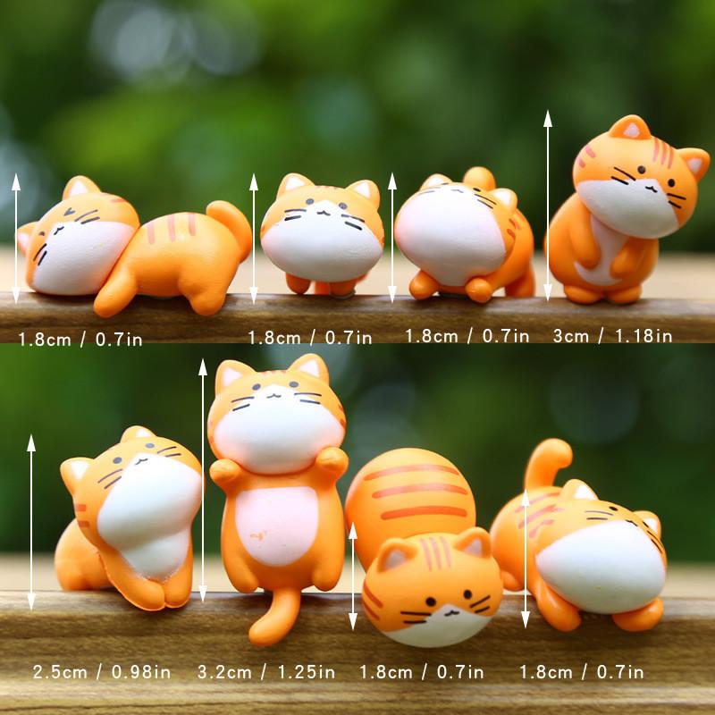 

Adorable Orange Cat Wall Mount Figurine Micro Scene Pvc Home Office Decor Gift For Cat Lovers