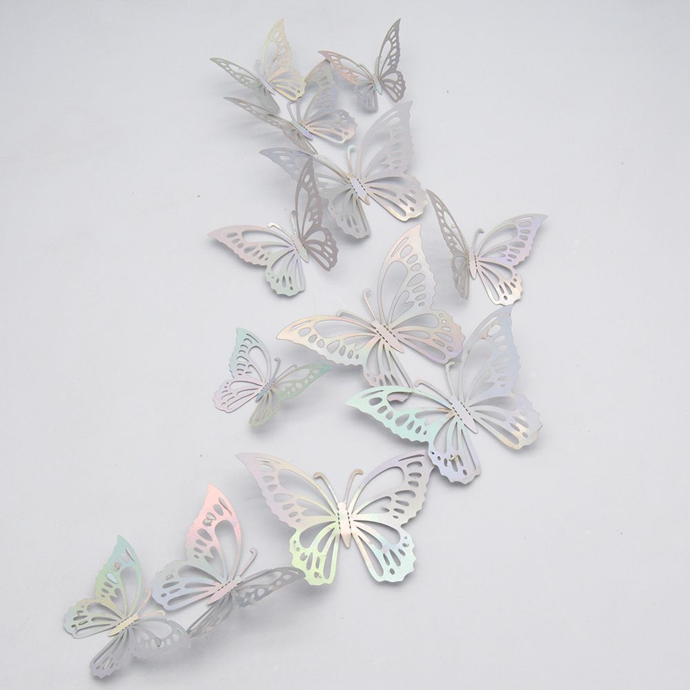 12PCS 3D Butterfly Wall Stickers Hollow Simulation Butterflies Wall Art Decor For Kids Room Wall Decal Home Decoration Stickers