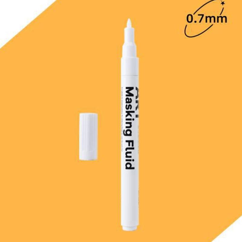 White Fluid Pen 3.0mm Broad Tip 0.7mm Fine Tip White Paint Pen for Watercolor Painting Artwork Highlighting