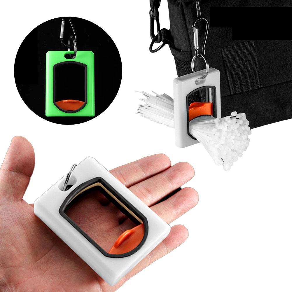 1Pcs Zip Tie Organizer Portable Fluorescent Cable Tie Holder Reusable Storage Supplies Square Round Luminous Buckle Tools