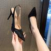 Fashion 2025 Bride Sequin Women Sandals Elegant Party High Heels Shoes for Women Fashion Pointed Anti-slip Shoes Luxury Designer Sandals