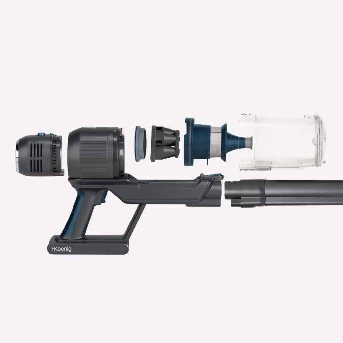 HKOENIG PowerFlex+ UPX26 - Aspirateur Balai 2 en 1 sans Fil 220W - Pliable - Autonome jusqu'à 40 Min - Léger - 3 Puissances