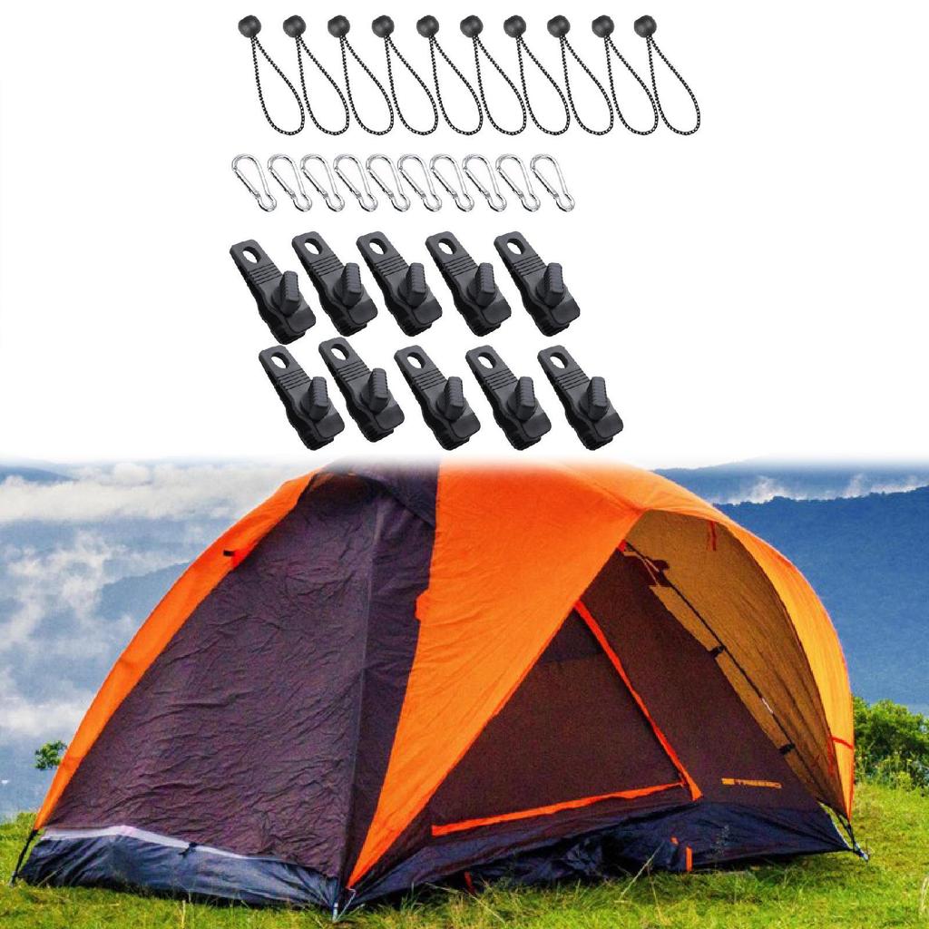 30 kusů/sada Klipy na plachtu Karabiny Šňůry Kempingové nářadí Spona Stan Přístřešek Svorka Zámek Úchop Venkovní