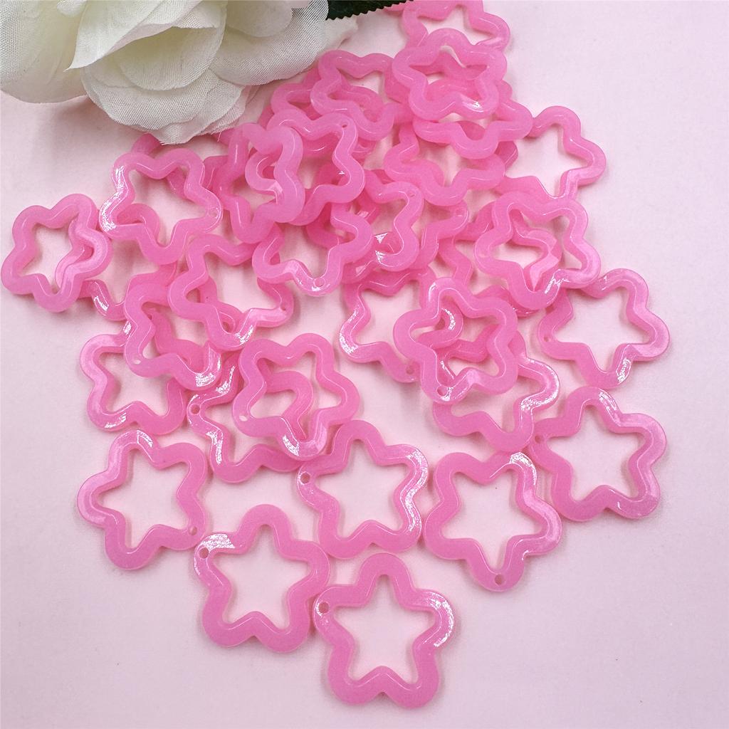 Home Party Supplies DIY Jewelry Accessories 35 Pcs Half Transparent Jelly Color Star Pendant Fashion 30mm Loose Beads for Necklace Earrings Making