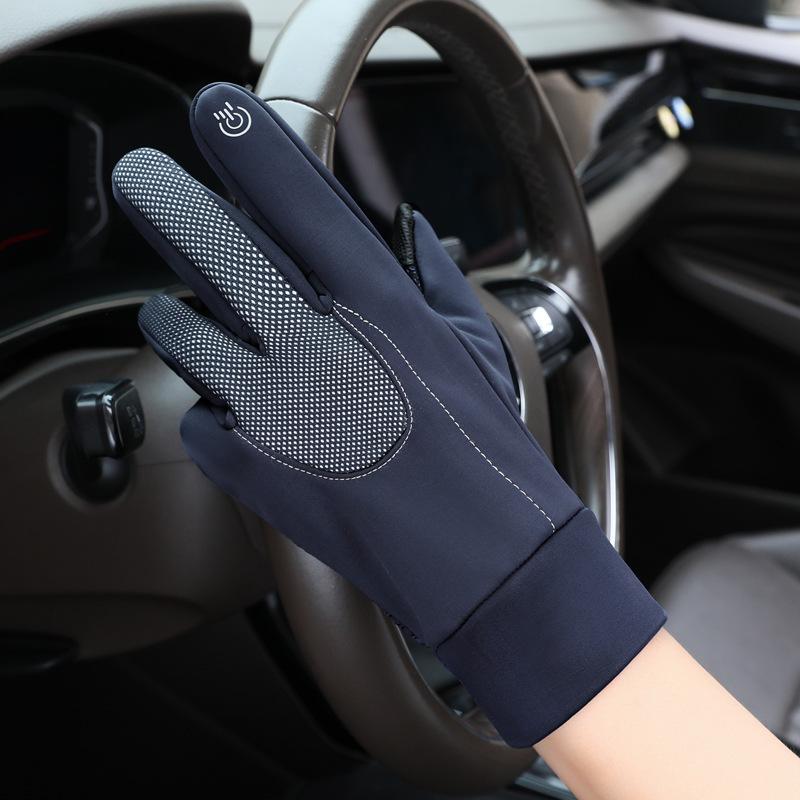 New Outdoor Skiing Cycling Warm Gloves Silicone Anti Slip Touch Screen Inner Side for Unisex Thick Warm Full Finger Gloves