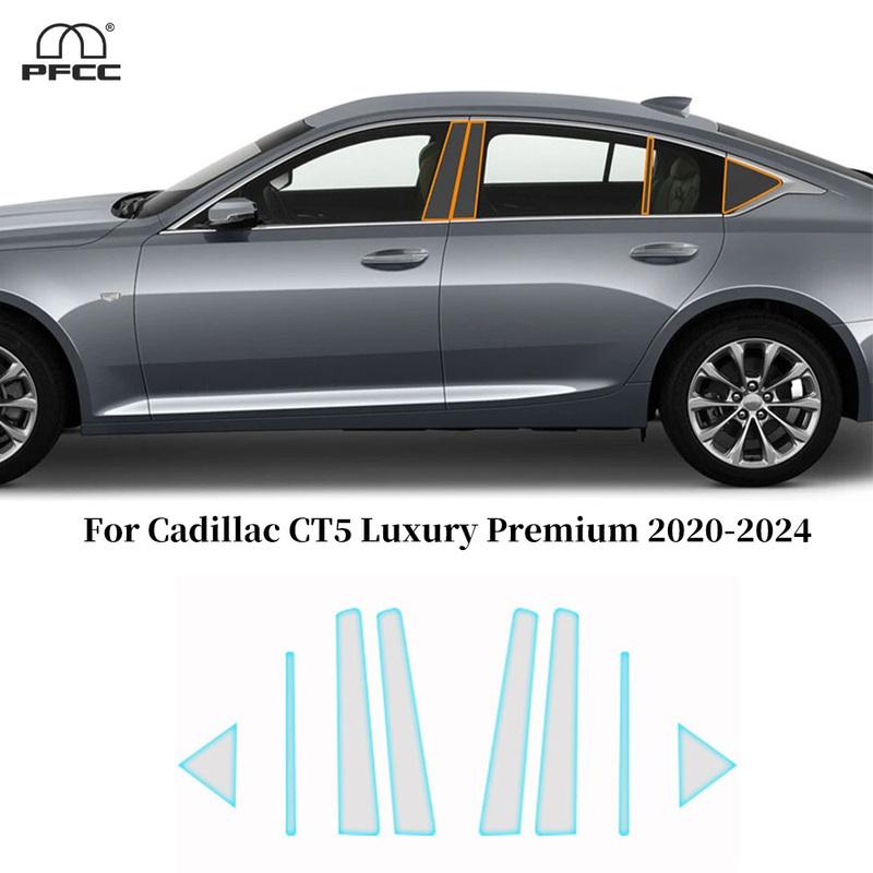 Headlight Rearview B C Pillars TPU Anti-scratch Protection Film For Cadillac CT5 Luxury Premium -2024 Clear Bra Pre-cut PPF