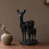 Nordic Style Ornament Mom And Child Deer Statue, 3D Printed Deers Ornament, Modern Soft Family Vibe Black Figurine, Tabletop Decoration for