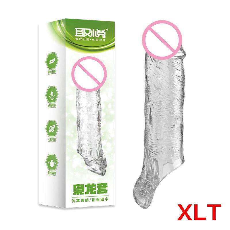 Reusable Condoms Crystal Cover Extend Condoms Delay Ejaculation Enhancer Penile Restraint Sex Toys