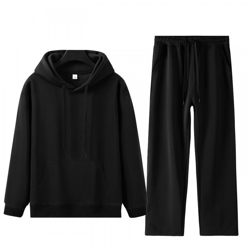 Autumn and winter comfortable casual loose sweater women's crew neck hooded college style sports style new trend flat mouth suit