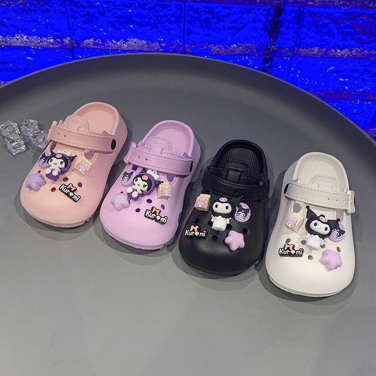 Kuromi Children's Clogs for Girls, New Summer Princess Beach Sandals, Non-slip Slippers for Bathing