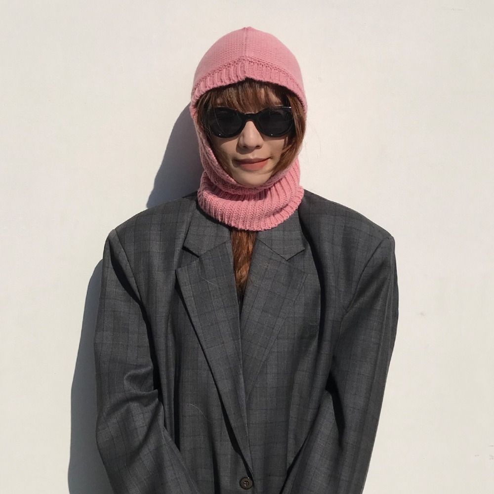 Earmuff Knitted Pullover Cap Soft Winter Neckerchief Cartoon Balaclava Hat Outdoor