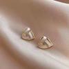 Dongdaemun Same Geometric Triangular Stud Earrings Female French Simple Retro Ring Short OL Commuter Model