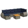 VidaXL Garden Lounge Set 8 Pcs with Grey Cushions Wicker 3325855