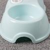 Pet Double Bowl Round Plastic Automatic Water Storage Dog Bowl with Drink Bottle