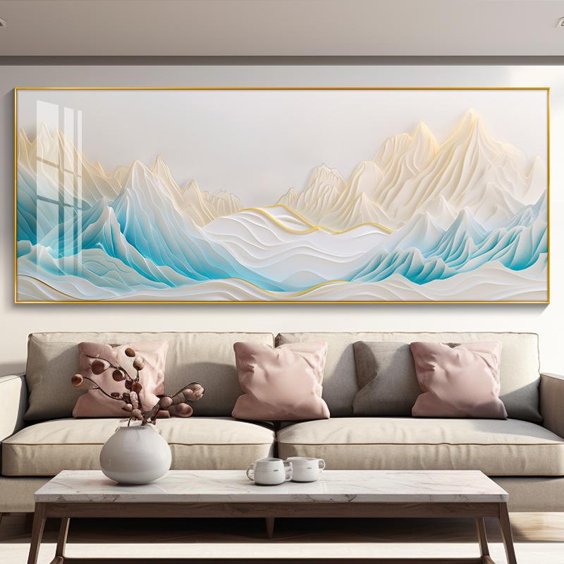 Eastern Aesthetics Landscape Painting Living Room with Hanging Paintings and Backrests Decorative Paintings Posters Home Decor