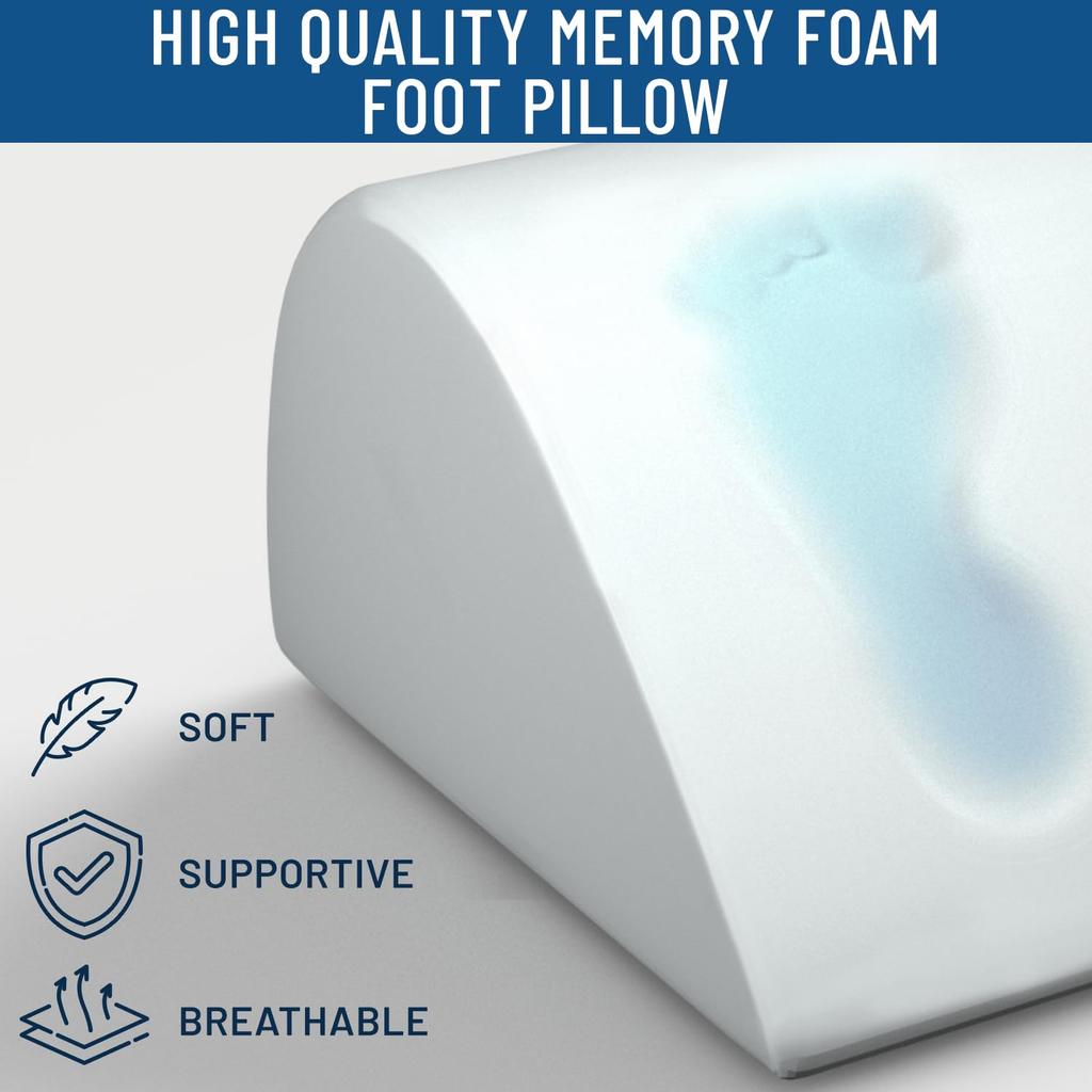 Everlasting Comfort Under-Desk Foot Rest, Memory Foam with Removable Cover, Perfect for Home Offices and Long Desk Work (Black)
