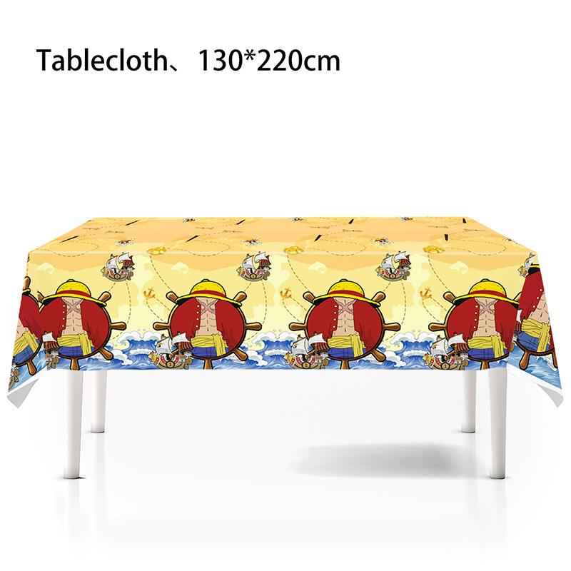 

Anime One Piece Disposable Tableware Birthday Party Decoration, Cartoon Luffy Zoro Tableware Tablecloth Balloon Party Supplies