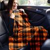 1pc. Plaid Blanket - Perfect for Home, Office, Outdoors | Gift Idea | Suitable All Seasons | Orange & Black Checkered Pattern z041768