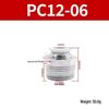 White Pneumatic Quick Connect Fittings, External Thread, PC4/6/8/10/12/14/16-M5/M6, Sizes 01-06