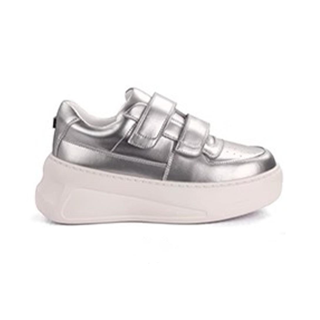 

Yuanlitong осенние новые кроссовки на толстой подошве, маленькие белые туфли, женские, для школы, на липучке, униформа, повседневная обувь, женские 40 серебряный