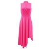 European & American Polo Collar Sleeveless Irregular Hem Slimming Summer Dress for Women