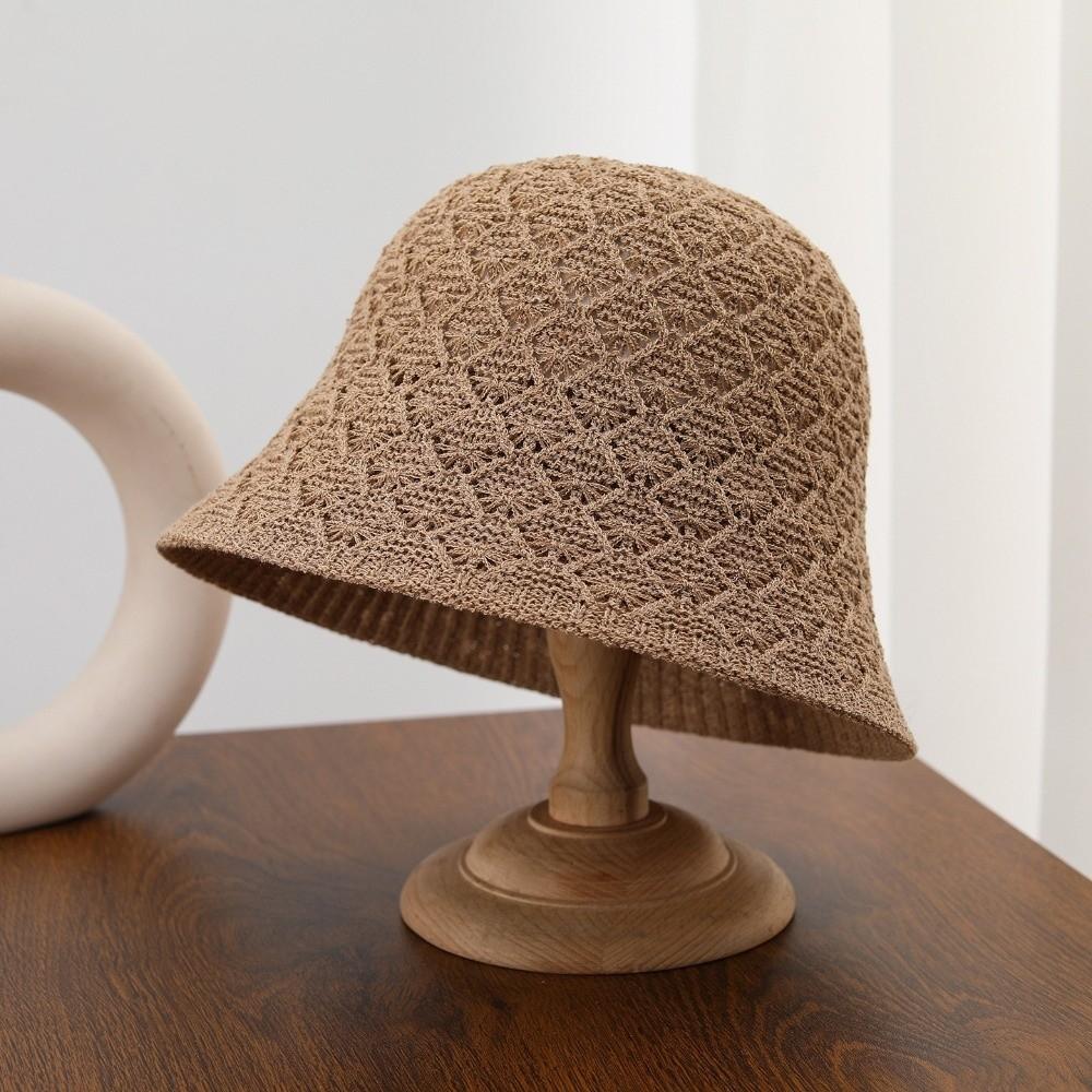 

Foldable Bucket Hat Sun Protection Fisherman Caps High Quality Sunhat Women Girls коричневий