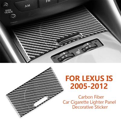 For Lexus IS IS250 300 350C 2005-2012 Carbon Fiber Car Central Control Cigarette Lighter Decorative Stickers Auto Accessoriess