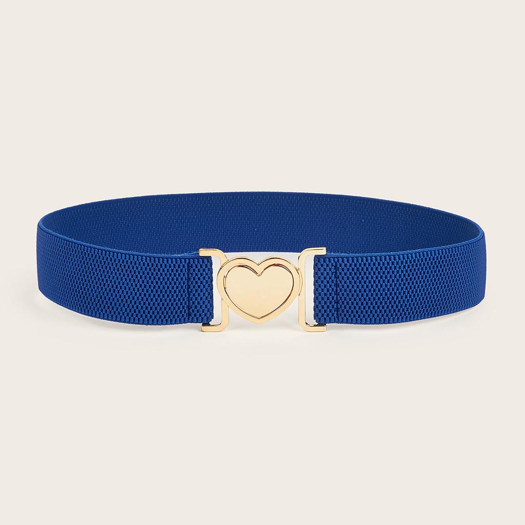 Minimally Heartshaped Designed Buckle Women Casual Elastic Waistband Daily For