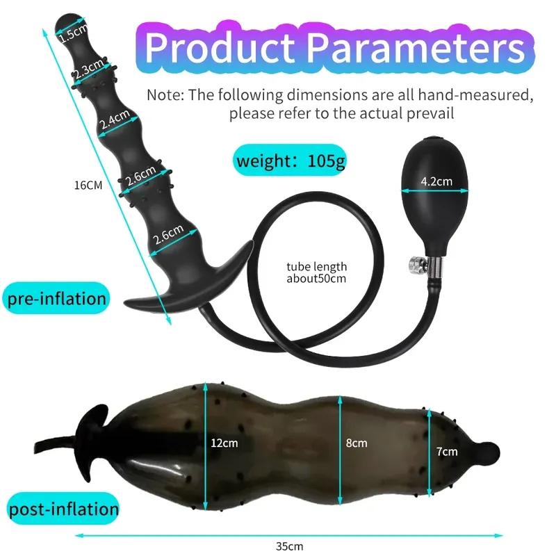 Inflatable Anal Plug Dilator Prostate Massager Buttplug Extra Large Inflat Dildo Anal Pump Adult Supplies Sex Toys For Women Men
