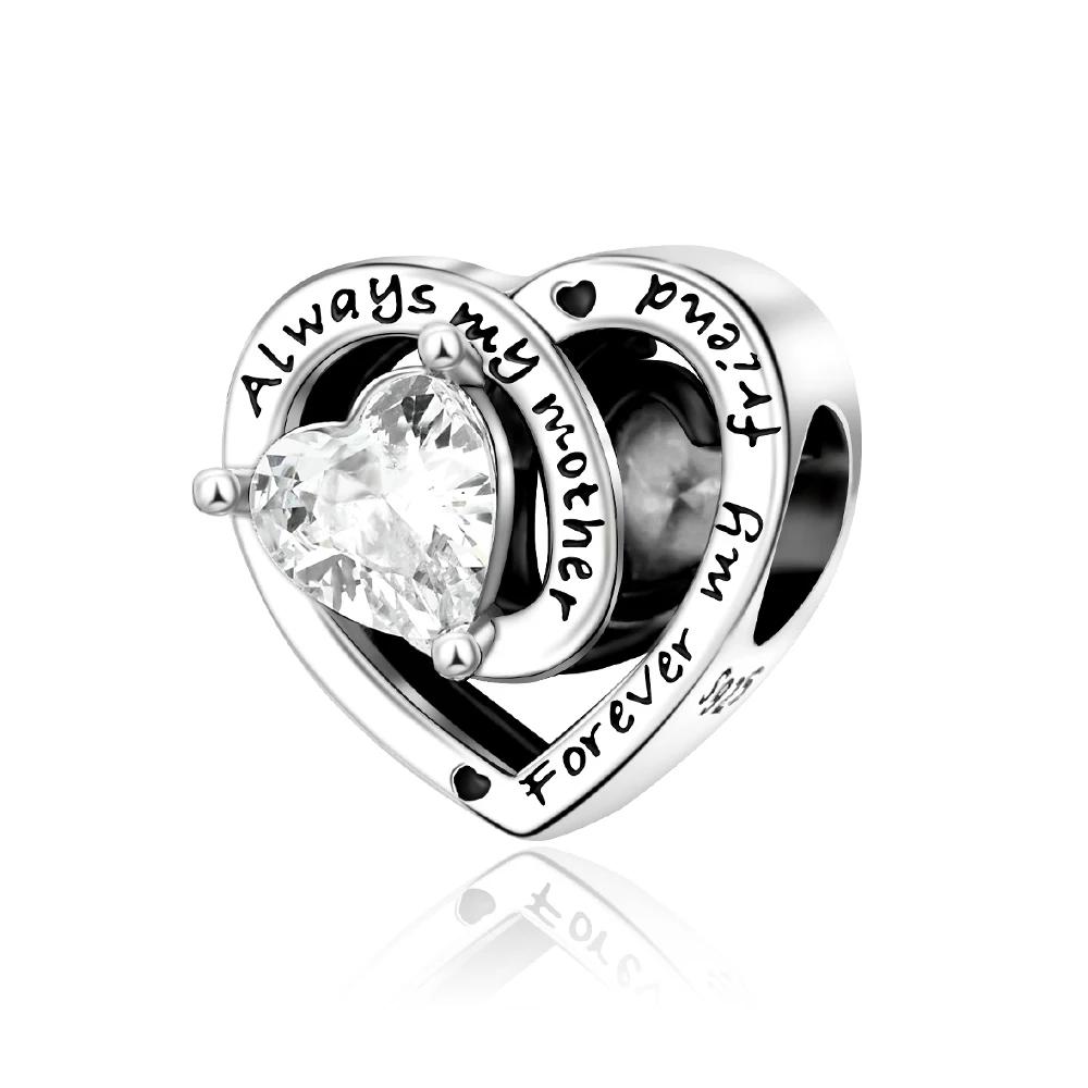 New 12 Birthstone Collection copper Colorful Eternity Heart Charm Authentic Design Bead Charms Fits Do It Yourself Birthday Women Gift