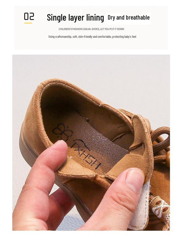 Girls' Tassel Birkenstock Shoes - 2026 Spring/Autumn Casual Leather Moccasins for Little Girls, New Chinese-Style Versatile Footwear.