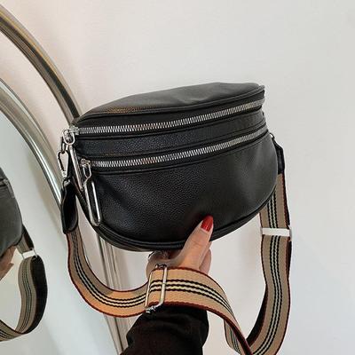 Elegant Solid Color Fanny Packs For Women Luxury Chain Zipper Waist Bags Female Waist Pack Ladies Crossbody Chest Bag KTB