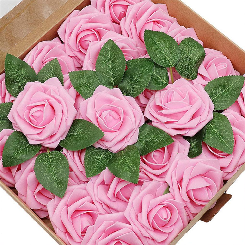 Artificial Flower Simulation Foam Rose Wedding Bouquets Table Centerpieces Baby Shower Party Garland Decoration