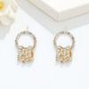 KISMIS 1Pair Fashion Elegant Women Crystal Hoop Earrings Micro Insert Rhinestones Geometric Hollow Circle Stud Earrings
