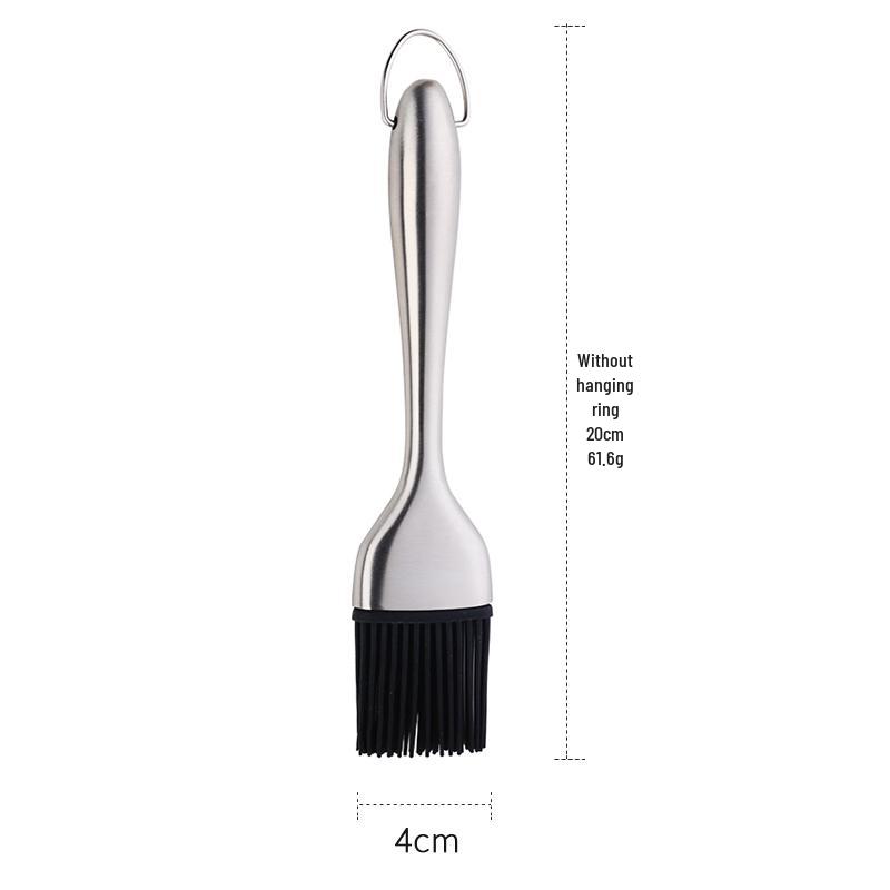 Stainless Steel Silicone Kitchen Oil Brush for Pancakes & BBQ – Shed-Free Design