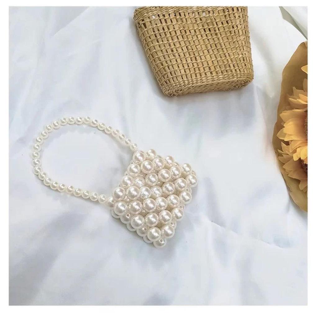 Mini Dumpling Pearl Beaded Crossbody Bag for Kids