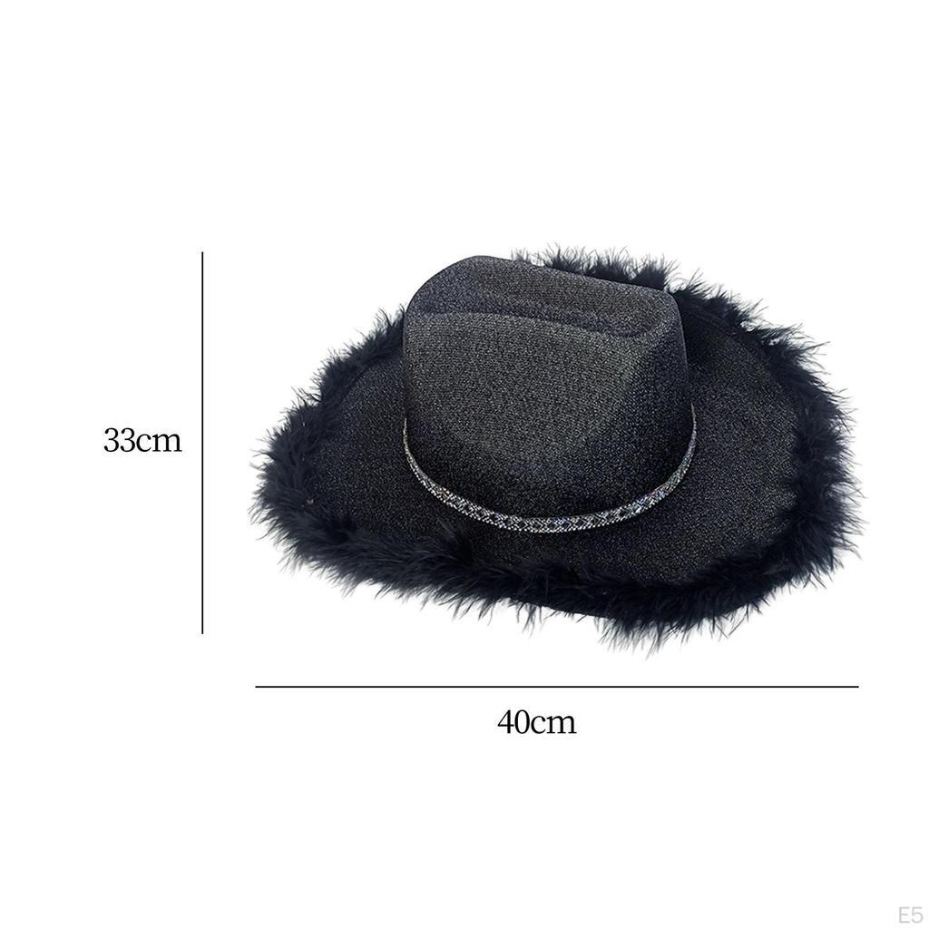 Cowboy Hat Bling Costume Accessories Wide Brim Glitter for Holidays Party Cosplay