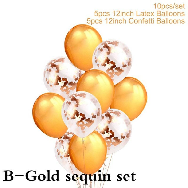 10/14/20pcs Rose Gold Party Confetti Sequin Balloon Accessories Heart Ballons