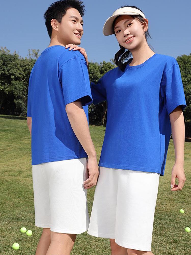 Summer Pure Cotton Custom T-shirt: Student Graduation, Parent-Child, Round Neck, Drop Shoulder Short Sleeve, Class Uniform Printing
