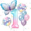 Gradient Color Digital Butterfly Balloon Set 32 Inch Digital Aluminum Foil Balloon Birthday Party Anniversary Decoration (0-9)