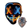 LED Luminous Halloween V for Vendetta Mask - Black Ghost Face Party Prop