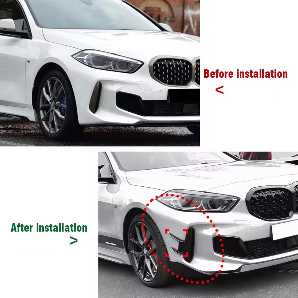 Car Front Bumper Side Spoilers For BMW 1-Series F40 118i M135i 128ti 120d Air Vent Splitter Lip Spoiler Wind Knife N2E7